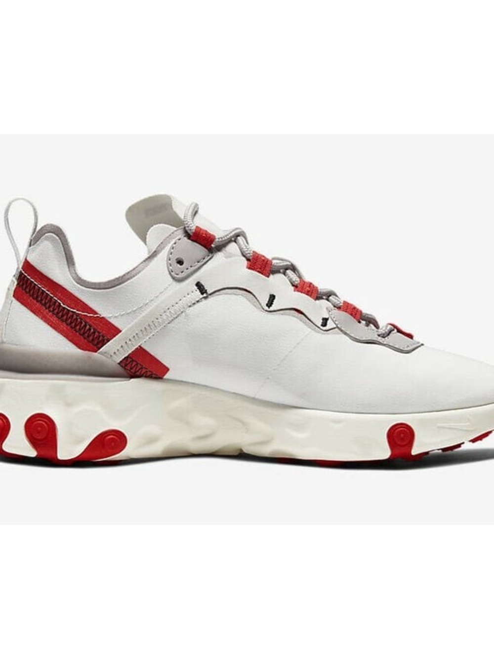 Womens React Element 55 Shoes Platinum Tint/Silver Lilac White and Red - Picture 2 of 9